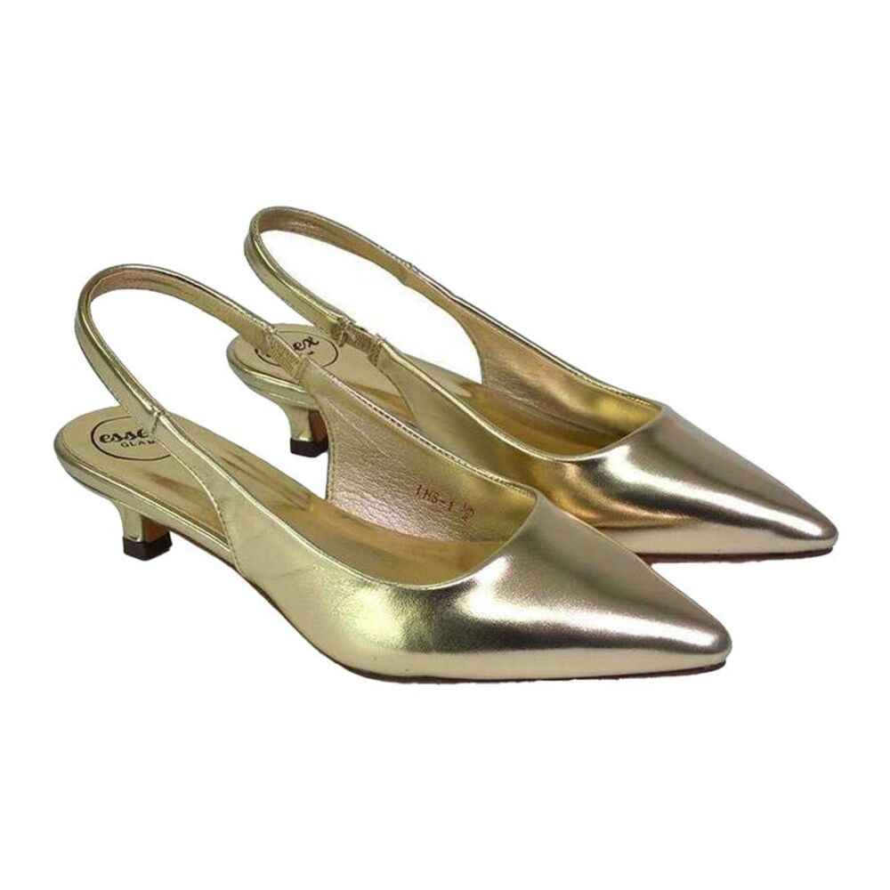 XY London Womens/Ladies Avalone Metallic Kitten Heel Sandals / Metallic Gold